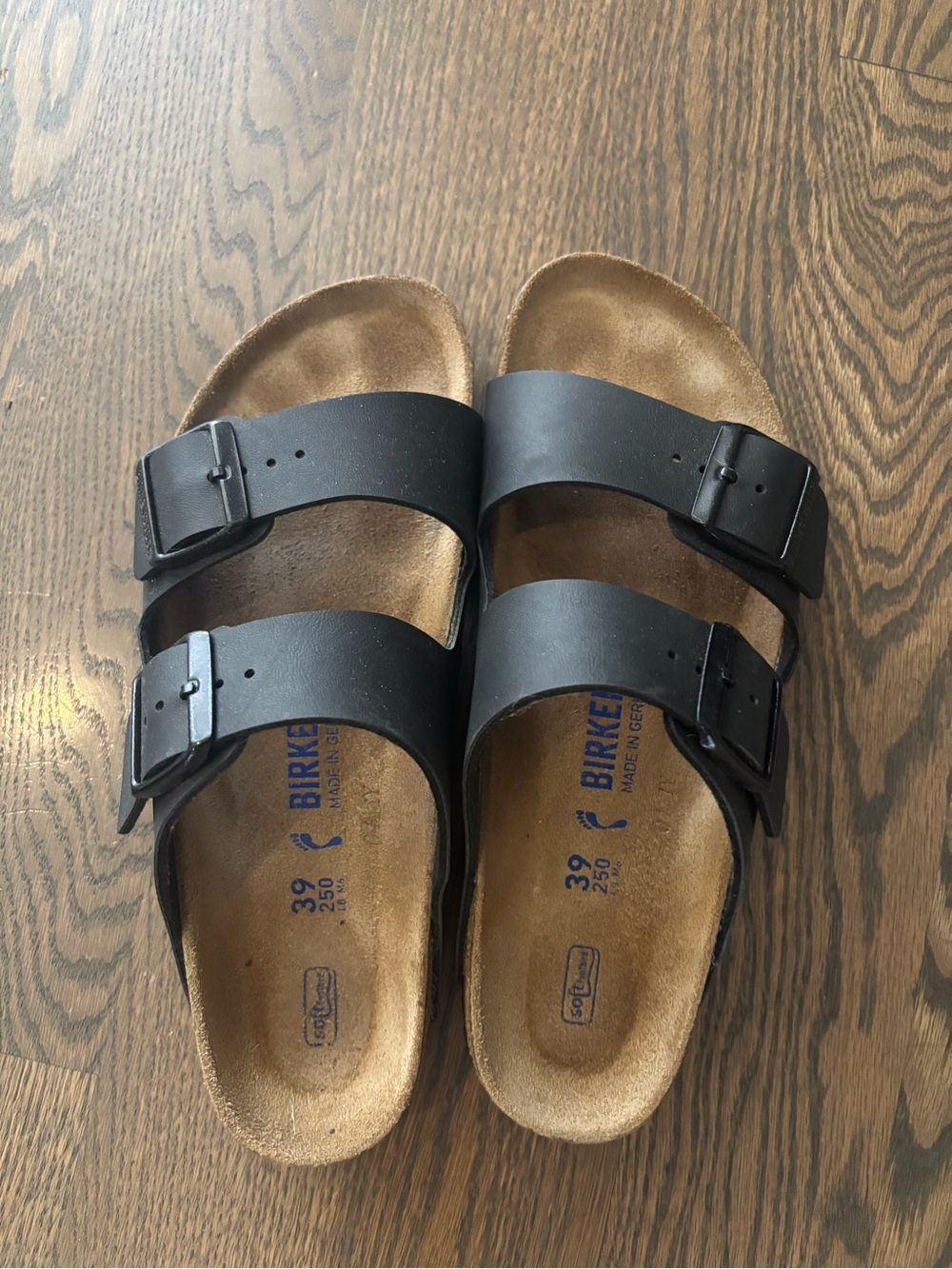 Birkenstock Arizona Soft Footbed Black Sandals with Black Buckles